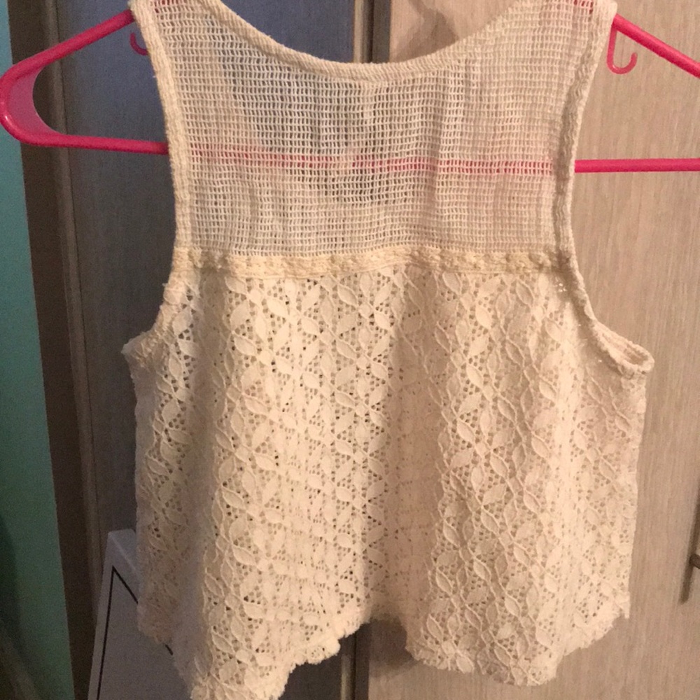 free people lacy textured crop - Picture 2 of 2